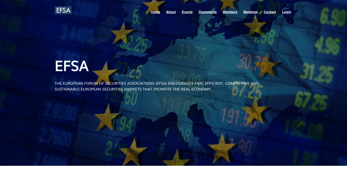 European Forum of Securities Associations – Screenshot